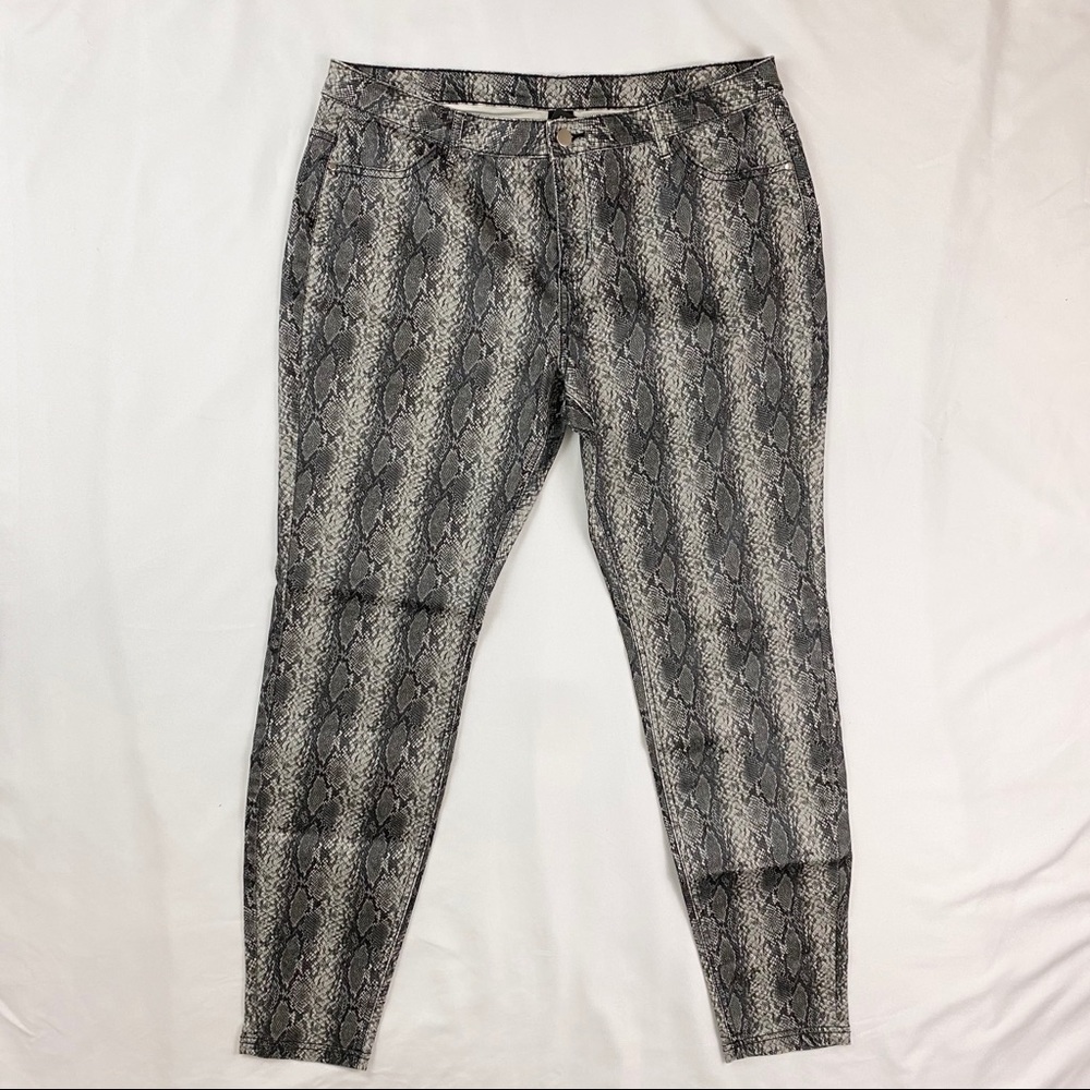Hue python silver mink denim Leggings XL